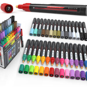 TOOLI-ART Acrylfarbmarker Essential Plus Set – 30 Marker mit mittlerer Spitze
