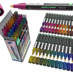 TOOLI-ART Acrylverfstiften jewel tones – 24 stiften met Medium punt