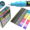 TOOLI-ART Stylos de peinture acrylique 24 Confetti Colors (extra fin 0,7 point)