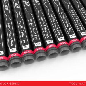 TOOLI-ART 22 Assorteret rød Pro Color Series specialmarkørsæt (0.7mm EKSTRA FIN) - Billede 4