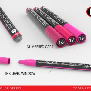 TOOLI-ART 22 Assorteret rød Pro Color Series specialmarkørsæt (0.7mm EKSTRA FIN) - Billede 3