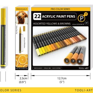TOOLI-ART 22 assorterede gule Pro Color Series specialmarkørsæt (0,7 mm EKSTRA FIN) - Billede 3