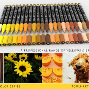 TOOLI-ART 22 assorterede gule Pro Color Series specialmarkørsæt (0,7 mm EKSTRA FIN) - Billede 6