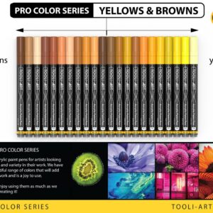 TOOLI-ART 22 assorterede gule Pro Color Series specialmarkørsæt (0,7 mm EKSTRA FIN) - Billede 2