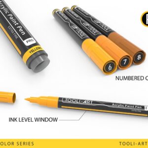 TOOLI-ART 22 assorterede gule Pro Color Series specialmarkørsæt (0,7 mm EKSTRA FIN) - Billede 5