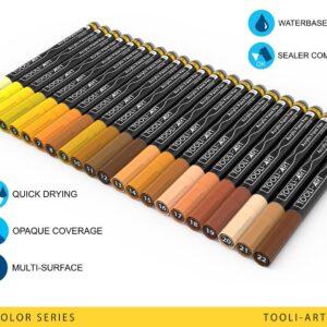 TOOLI-ART 22 assorterede gule Pro Color Series specialmarkørsæt (0,7 mm EKSTRA FIN) - Billede 4