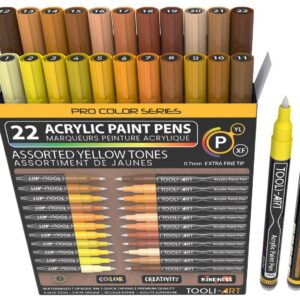TOOLI-ART 22 Verschiedene Gelbtöne Pro Color Serie Spezialmarker-Set (0,7 mm EXTRA FEIN)