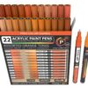 TOOLI-ART 22 Assortiment de tons orange pro marqueurs acryliques stylos de peinture (0,7 mm EXTRA FIN)